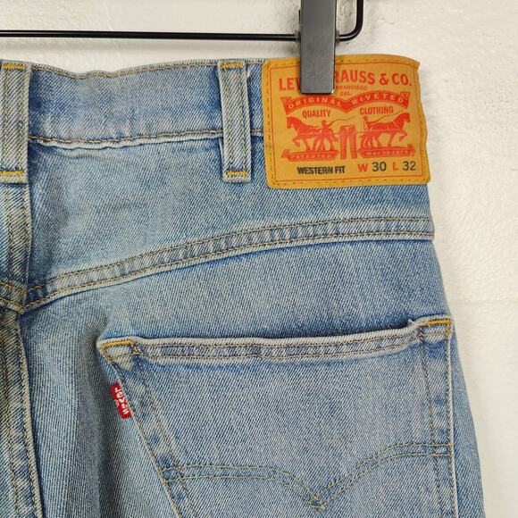 Levi's Western Fit Jeans Mens 30x32 Straight‎ Classic Casual Medium Wash Cowboy - Picture 6 of 11